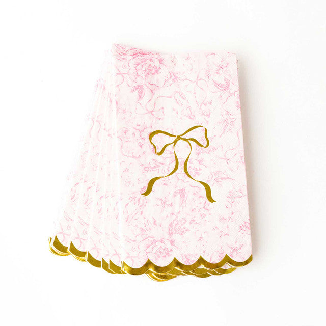 8 Oak Lane Pink Bow Toile Paper Guest Towel Packs