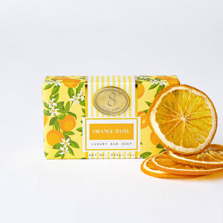 8 Oak Lane Orange Basil Wrapped Bar Soap
