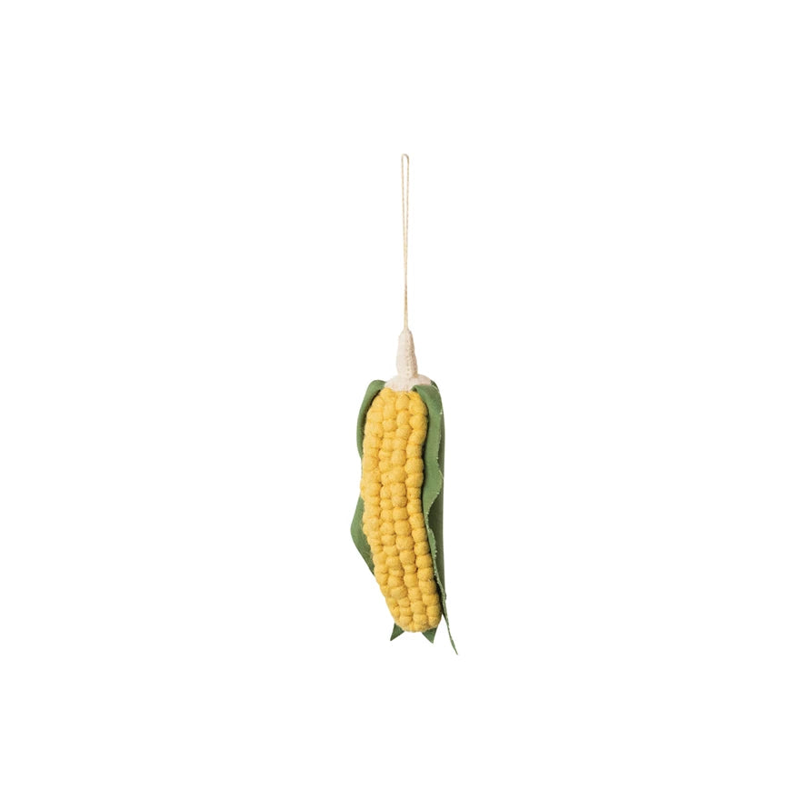 Handmade Wool Felt & Cotton Canvas Corn Ornament