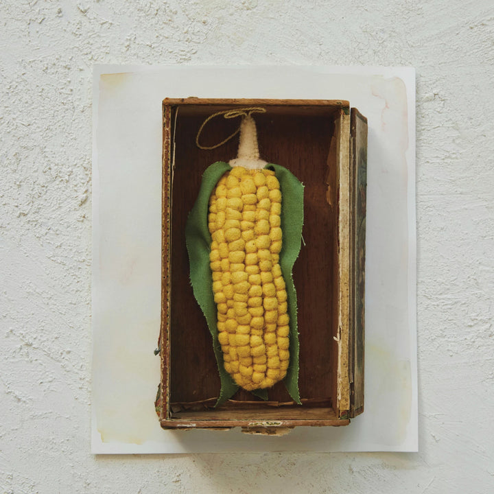 Handmade Wool Felt & Cotton Canvas Corn Ornament