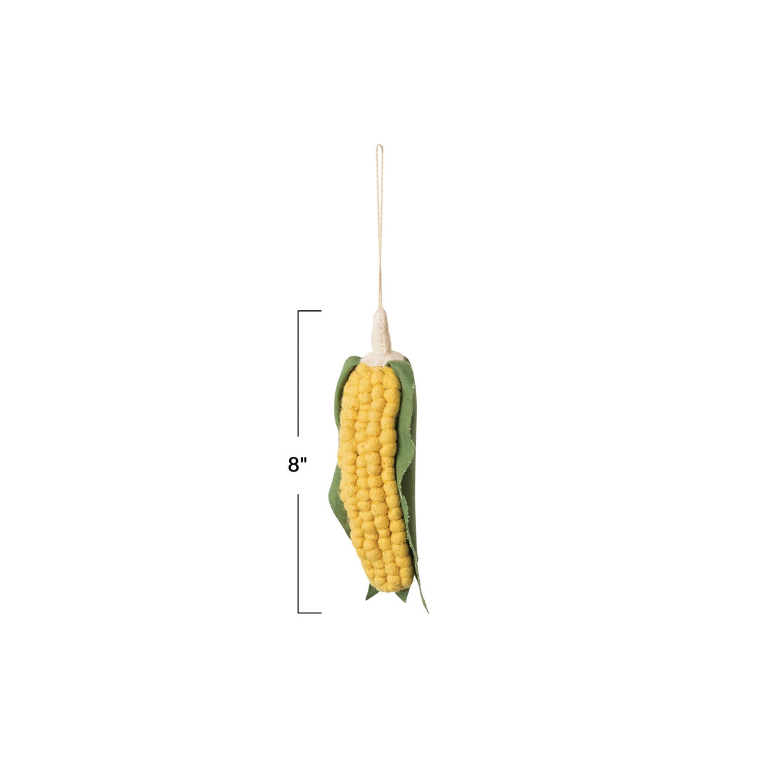 Handmade Wool Felt & Cotton Canvas Corn Ornament