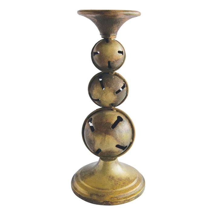 Metal Candle Holder w/ Jingle Bell Base Large