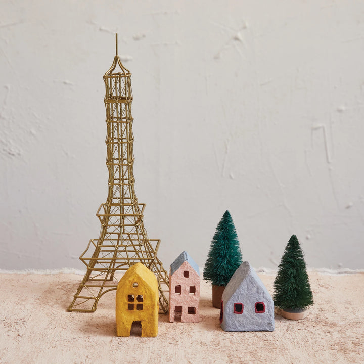 Hand-Painted Paper Mache House, 3 Styles