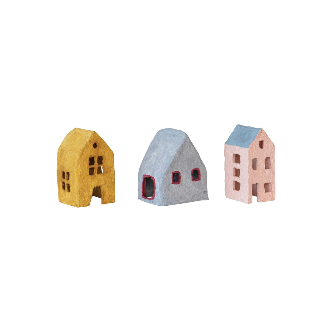 Hand-Painted Paper Mache House, 3 Styles